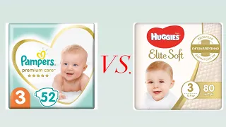 Сравнение подгузников “Pampers premium care” и «Huggies elite soft”/ мой выбор подгузников