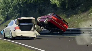 Nürburgring Nordschleife Crash Compilation #2 - BeamNG Realistic Soft Body Physics