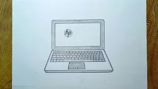 Laptop drawing/How to draw Laptop computer drawing easy way for beginners
