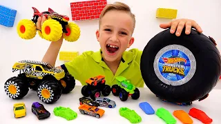 Vlad ve Niki Oyuncak kamyonlarla eğleniyor | Hot Wheels Canavar Kamyonlar