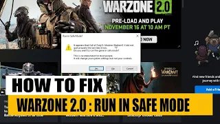 Warzone 2.0 Run in safe mode fix | How to #fix safe mode error in #warzone 2.0 || by borntoplaygames