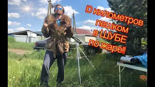 В зимних вещах по жаре. 10 километров пешком в шубе летом. 7 день похода! Бодрый Ленивец