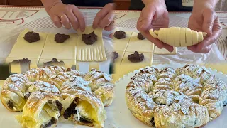 Hai la pasta sfoglia? Una ricetta gustosissima in 5 minuti! Dolce veloce mandorle e cioccolato