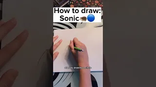How to draw Sonic The Hedgehog! Very Easy Tutorial! #shorts