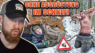 Overnighter ohne Ausrüstung! - Survival Mattin und Niklas 24H im Schnee | Fritz Meinecke reagiert