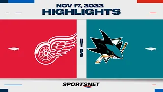 NHL Highlights | Red Wings vs. Sharks - November 17, 2022