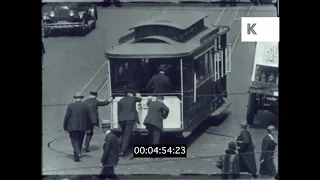 1920s, 1930s San Francisco, Busy Street Scenes, Cable Cars, Ferry Building,16mm