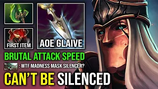 WTF Can't Be Silenced 1st Item Mask of Madness Max Attack Speed Glaives Rework Silencer Dota 2