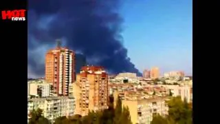 Донецк: на территории аэропорта горит склад 02.10.14