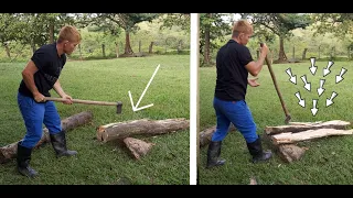 La mejor TÉCNICA PARA CORTAR LEÑA CON UN HACHA | LEÑA EN EL CAMPO