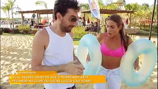 Mionzinho mostra os bastidores do novo clipe de Lucas Lucco e "rouba" objetos da gravação