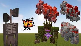 Siren Head vs Minecraft Dungeons Bosses-Minecraft Bedrock Edition Mob Battle