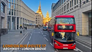 Experience the iconic London Double-decker Bus: Archway in North London to London Bridge - Bus 17