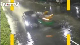 On Camera, Audi Speeding In Heavy Rain Hits Auto In Cyberabad, 1 Dead