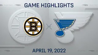 NHL Highlights | Bruins vs. Blues - April 19, 2022
