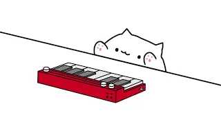 Кот играет на пианино-10 ЧАСОВ ПОДРЯД , прикол  Анимация Мем, Bongo cat