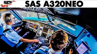 Piloting A320NEO Scenic Approach to Split | Cockpit View