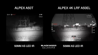 HikMicro Alpex A50T Vs A50EL 4K LRF - Zero IR and LED IR