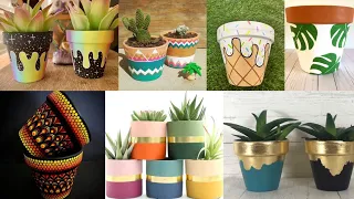 How to #DIY Flower Pot Plant Painting. Pot Painting Idea. Pot Painting Design. Part 3