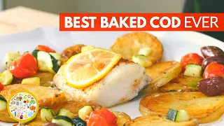 BEST BAKED COD RECIPE EVER | easy mediterranean diet meals