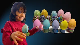 Play with Easter Eggs Color the Eggs and Cover with Rainbow Foil