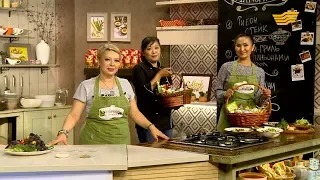 «Магия кухни». Гость: певица Айша Байболсынова. Блюда: стейк тибон, овощи-гриль с шампиньонами
