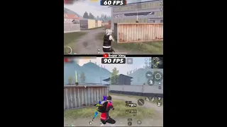 60 FPS VS 90 FPS difference in pubg mobile #shorts #pubg