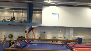 Hannah's handstand Back Handspring on High Beam