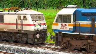 WDP4D RESCUE WAP7 LHB EXPRESS TRAIN | BUMPY RAILROAD | Train Simulator | Railworks 3 | RAILROAD FUN