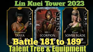 Mk Mobile Lin Kuei Tower Battle 181, 182, 183, 184, 185, 186, 187, 188, 189 | Talent Tree
