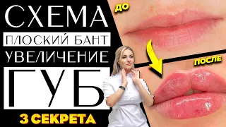 3 секрета СХЕМА Плоский бант увеличение губ