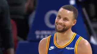 Stephen Curry Can't Help But Smile After Hitting Half Court Buzzer Beater !
