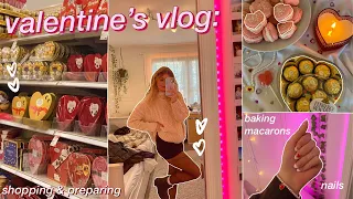 VALENTINES DAY VLOG: days in my life!! baking macarons, shop with me, self care, & more!!