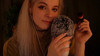 ASMR | Whispering & Brushing you to Sleep - Fluffy Blue Yeti Mic