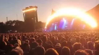 Metallica-Roskilde festival Denmark - crowd waiting for Metallica - video recorded from soundboard