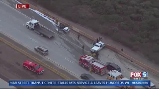 SkyFOX Overhead Fiery Crash On SR-52