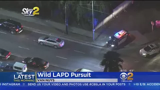 Wild Police Pursuit Ends In Van Nuys