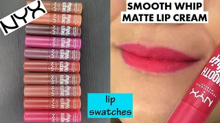 NYX Smooth Whip Matte Lip Creams // LIP SWATCHES & Review