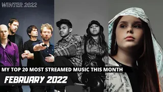 MY TOP 20 MOST STREAMED MUSIC THIS MONTH : FEBRUARY 2022