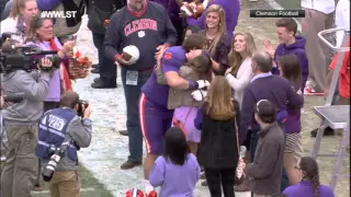 Clemson lineman proposes on senior day