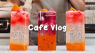 🍹더운 여름 분위기를 담은 새로운 음료🌤️30mins Cafe Vlog/카페브이로그/cafe vlog/asmr/Tasty Coffee#524
