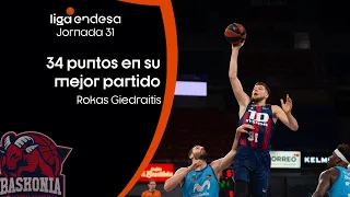 ROKAS GIEDRAITIS: 34 puntos y 38 de valoración | Liga Endesa 2020-21