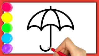 UMBRELLA DRAWING | HOW TO DRAW UMBRELLA EASY STEP BY STEP