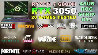 ASUS ROG Strix G17 (2022) - Ryzen 7 6800H RTX 3050 - Test in 20 Games