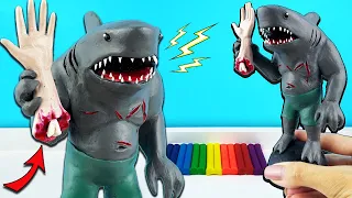 Король Акул из пластилина (King Shark DC) из отряд самоубийц 2 | Лепим фигурки с Лепка ОК