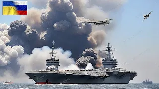 Terrifying! Russia's only aircraft carrier was destroyed by US F-16 PILOT bombing in the Black Sea