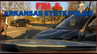 Fleeing from FBI Task Force AND Arkansas State Police - Driver cuts through yard before PIT / TVI