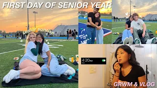 first day of SENIOR YEAR ♡ GRWM + senior sunrise vlog ༘⋆🌷🫧💭₊˚ෆ