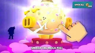 SMASH MEGA PIG OPEN 200X🔥😱 20 LEGENDARY STARR DROPS BRAWL STARS NEW BOX OPENING🎁🎁