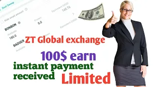 ZT Global exchange ।। 100$ instant payment received 💰🔥 ।। Limited user 🔥🔥।। Dibyendu Official